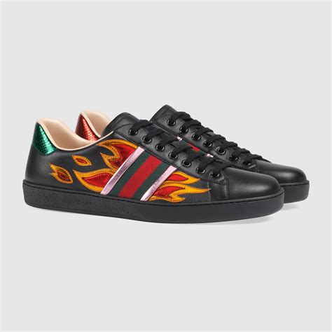 gucci ace low-top flames cheap